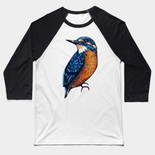 Kingfisher Digital Art Drawing Baseball T-Shirt